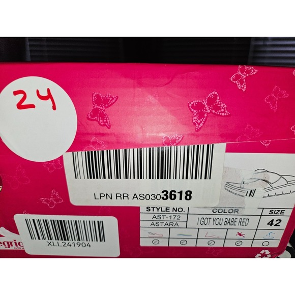 Alegria Anah I got you babe Red Leather Platform Sandals Size 42 US 11/11.5 NEW - Picture 7 of 7